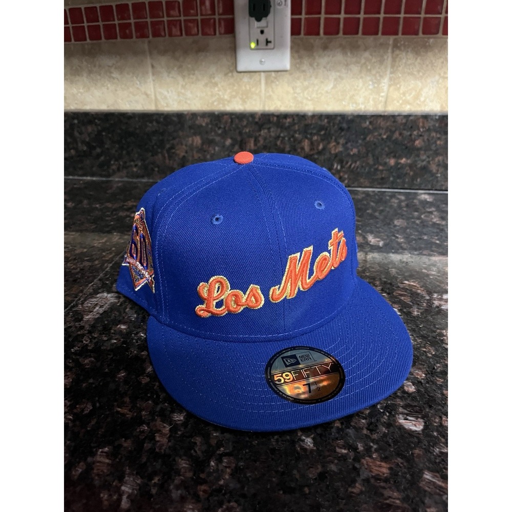 New York Mets 60th Anniversary Royal Gold New Era Size 7 1/2 Los Mets